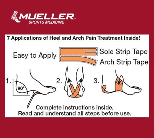 MUELLER Sports Medicine PFTape, Plantar Fasciitis Pain Relief Athletic Tape, Therapeutic Support for the Foot, Disposable, Latex Free, One-Time Use Bandages - Image 5