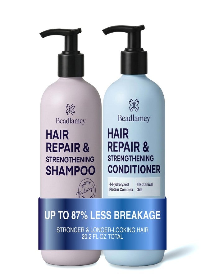 Beadlamey ㅤ Biotin Shampoo & Conditioner Set For Longer Hair: Promotes Healthy Hair Growth, Strengthens Damaged Hair, Prevents Hair Breakage, Infused With Biotin - 10.1 FL OZ / 300 ML - Image 1