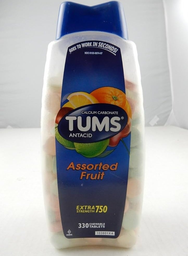 تومز أقراص مضادة للحموضة بقوة إضافية من تومس لتخفيف حرقة المعدة قابلة للمضغ، نكهات الفاكهة المتنوعة، 330 قرصًا - Image 2
