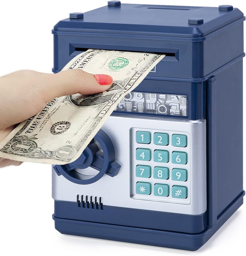 Refasy Piggy Bank Cash Coin Can ATM Bank Electronic Coin Money Bank for Kids Age 3-12, Money Savings Box Mini ATM Coin Bank Toys Gifts for 3 4 5 6 7 8 9 10 11 12 Year Old Boys Girls - Image 1