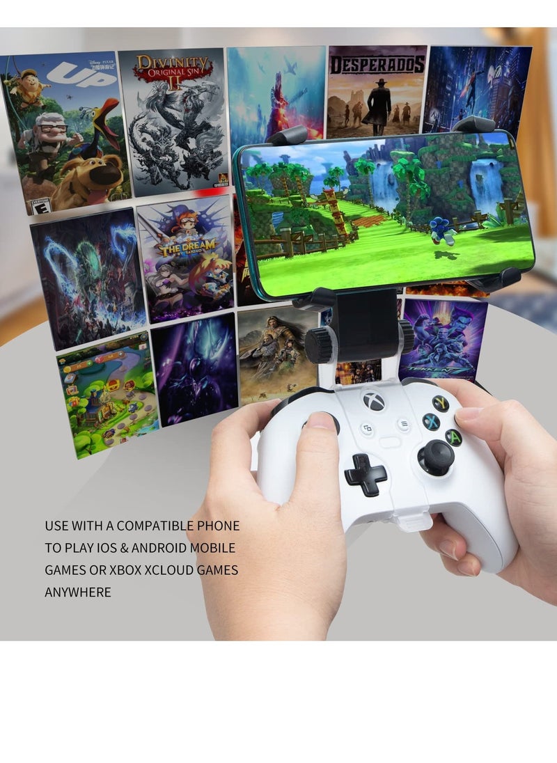 مشبك هاتف لوحدة تحكم Xbox Series X، مشبك حامل هاتف محمول قابل للتعديل لوحدة تحكم Xbox Series S/X، Xbox One S/X، Xbox One (أسود) - Image 2