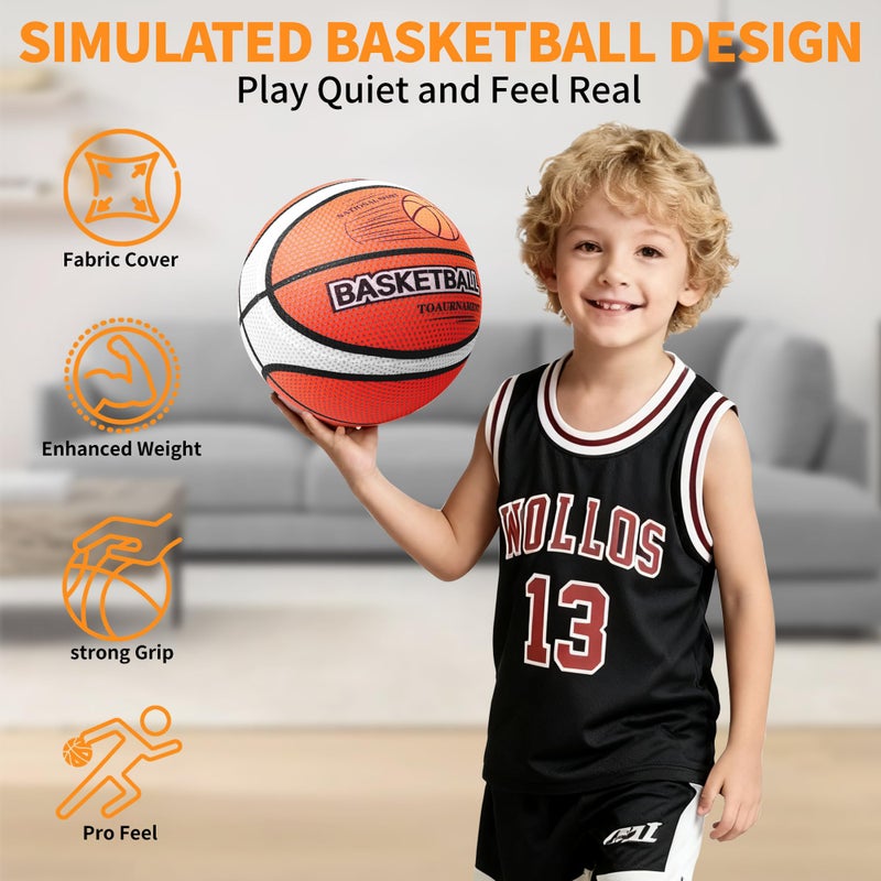 Pzt Silent Basketball Size 7 With Fabric Cover  600G Airless Basketball For Quiet Dribbling And Indoor Training  Pro Pu Foam Ball For Adults And Children  Ideal Gift For Birthdays Or Christmas - Image 2