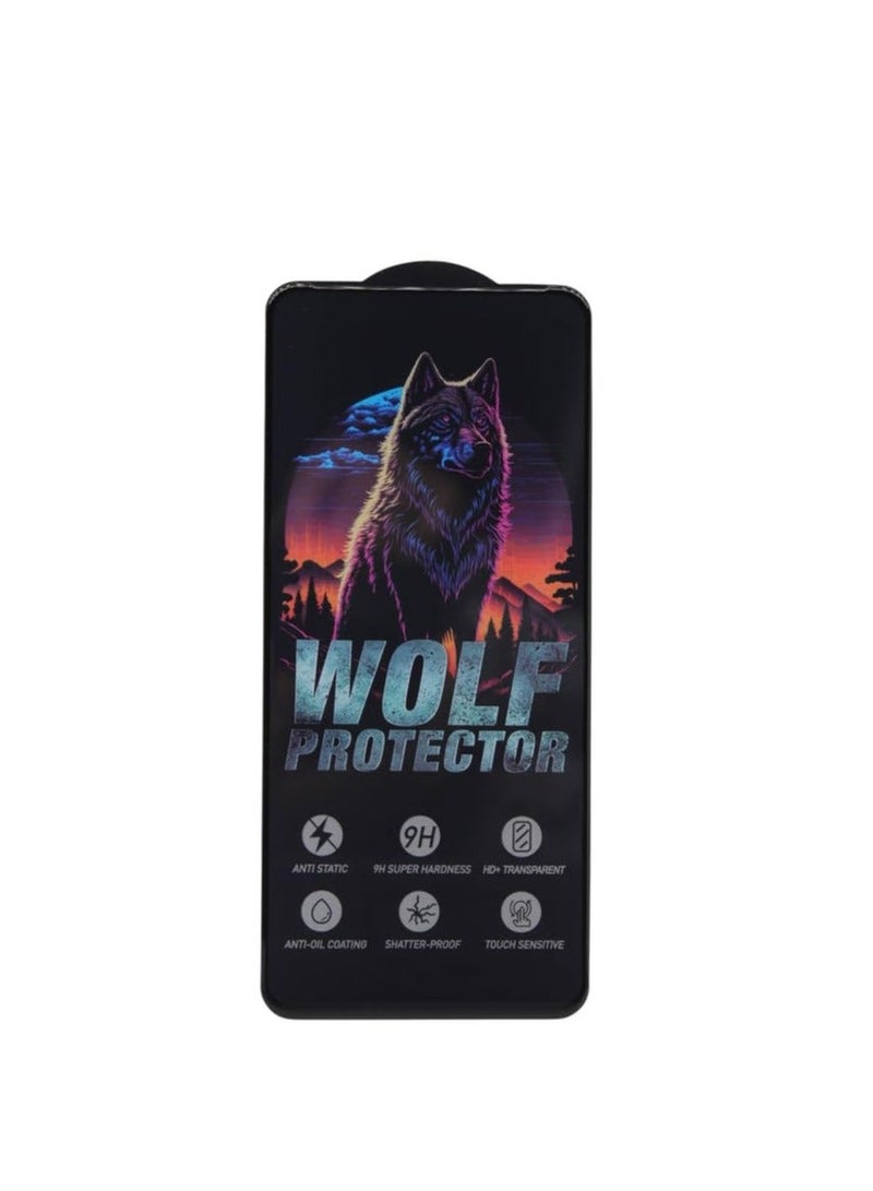 Wolf Protector Design Tempered Glass Screen Protector for Realme C71 - Clear & Black - Image 1