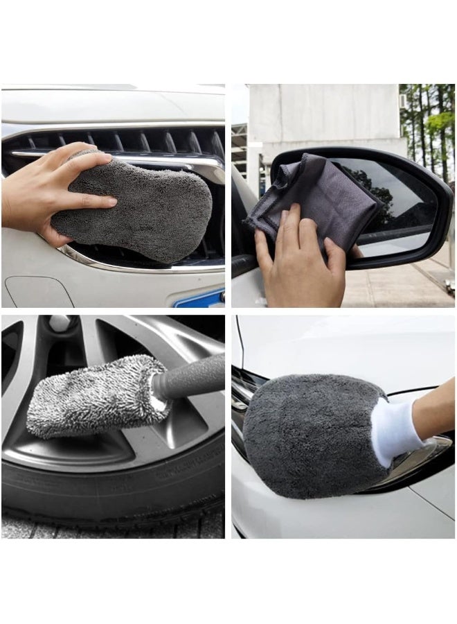 طقم تنظيف السيارات من الألياف الدقيقة 9 قطع - Image 3