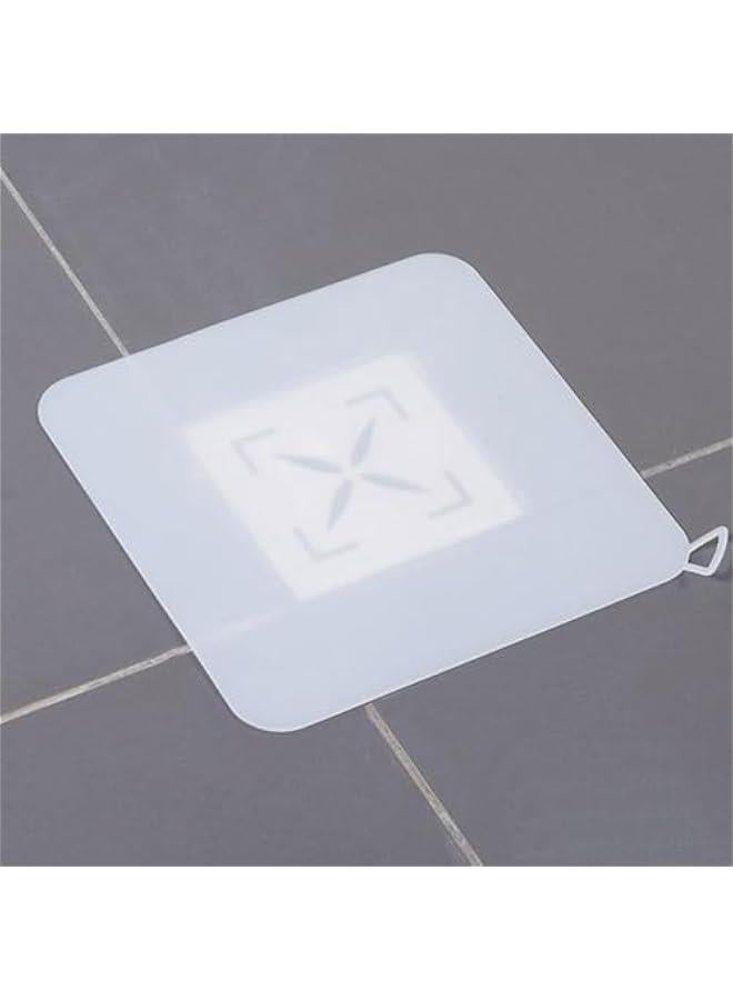 غطاء تصريف الأرضية، سدادة حوض، قطعتين سجادة تصريف عالمية، سدادات تصريف سيليكون مضادة للرائحة للمطبخ والحمام وغسيل الملابس (أبيض، 4.7) - Image 1