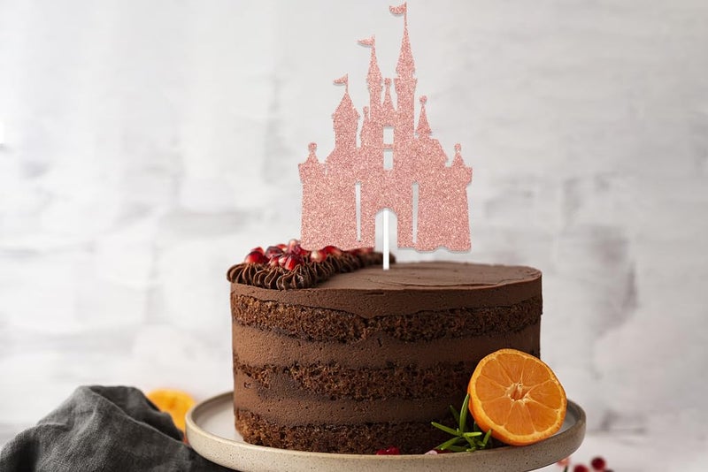 WFKLDF Castle Cake Topper  Castle Theme Birthday Party Decorations  Princess Castle Birthday Party Decor  Princess Baby Shower Birthday Party Decor Supplies - Image 3