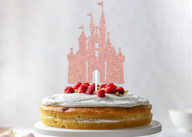 WFKLDF Castle Cake Topper  Castle Theme Birthday Party Decorations  Princess Castle Birthday Party Decor  Princess Baby Shower Birthday Party Decor Supplies - Image 4