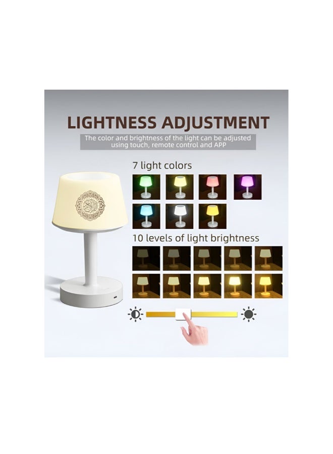 إيكوانتو مصباح مكتبي، مكبر صوت قرآن ذكي يعمل باللمس، مصباح LED، مكبر صوت بلوتوث مع جهاز تحكم عن بعد، 8 جيجابايت، 16 قارئًا و16 ترجمة، موديل SQ-917 - Image 2