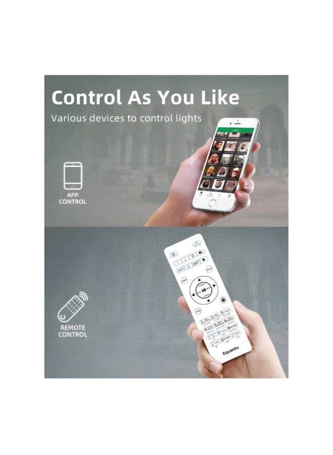 إيكوانتو مصباح مكتبي، مكبر صوت قرآن ذكي يعمل باللمس، مصباح LED، مكبر صوت بلوتوث مع جهاز تحكم عن بعد، 8 جيجابايت، 16 قارئًا و16 ترجمة، موديل SQ-917 - Image 3