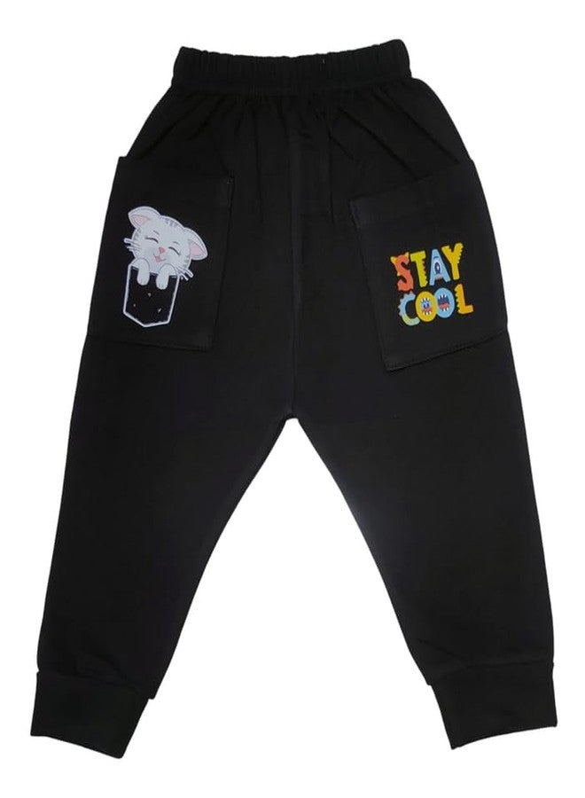 RCW Kids Baby Pants Cotton Pajama with 2 Back Pocket Multicolor Soft Lower Payjama Leggings Regular Fit Bottom Ribs Comfortable Sleepwear Toodler Lounge Pant for Boys & Girls (Set of 5) (1-2 Year) - Image 5