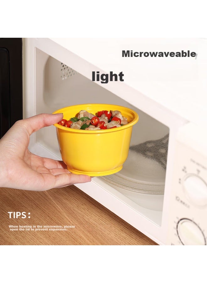 Maryya Meili Ya Disposable Round Food Containers 500ml*10 Sets, Thick Takeout Containers With Lids, Microwave Safe, For Food Storage And Packaging - Image 2
