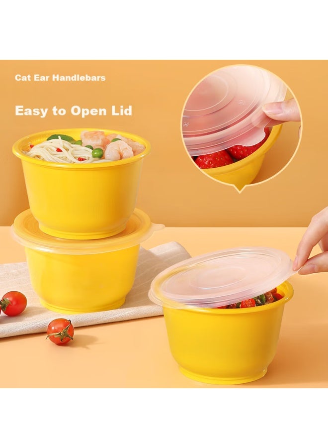 Maryya Meili Ya Disposable Round Food Containers 500ml*10 Sets, Thick Takeout Containers With Lids, Microwave Safe, For Food Storage And Packaging - Image 4