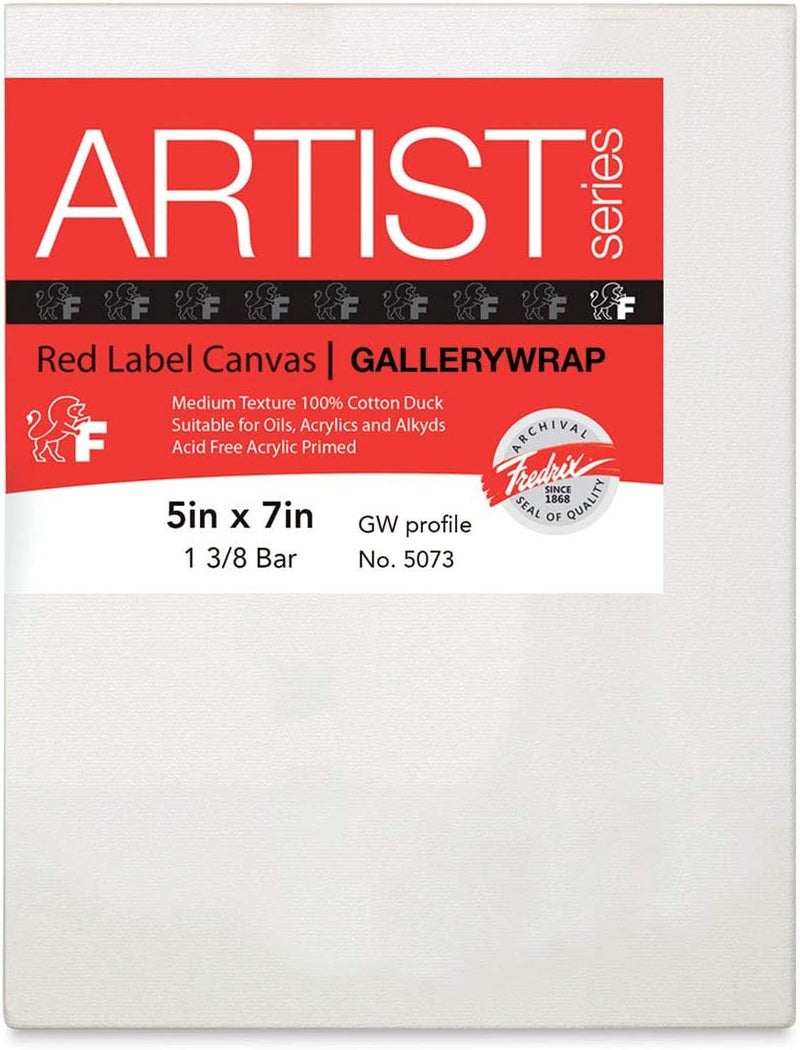 Fredrix 5073 Gallery Wrap Stretched Canvas 5 by 7Inch