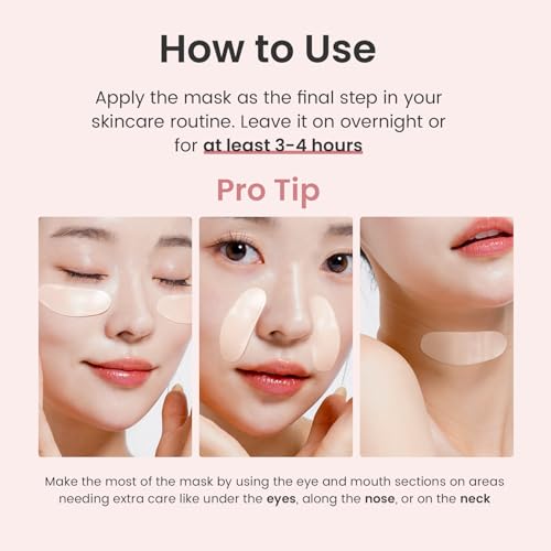 Elvira Bio-Collagen Face Mask - Deep Hydrating Overnight Face Mask, Korean Skincare, Facial Treatments & Masks for Women - Firming and Moisturizing, 4-Pack - Image 5
