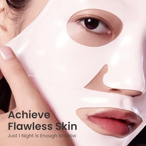 Elvira Bio-Collagen Face Mask - Deep Hydrating Overnight Face Mask, Korean Skincare, Facial Treatments & Masks for Women - Firming and Moisturizing, 4-Pack - Image 2