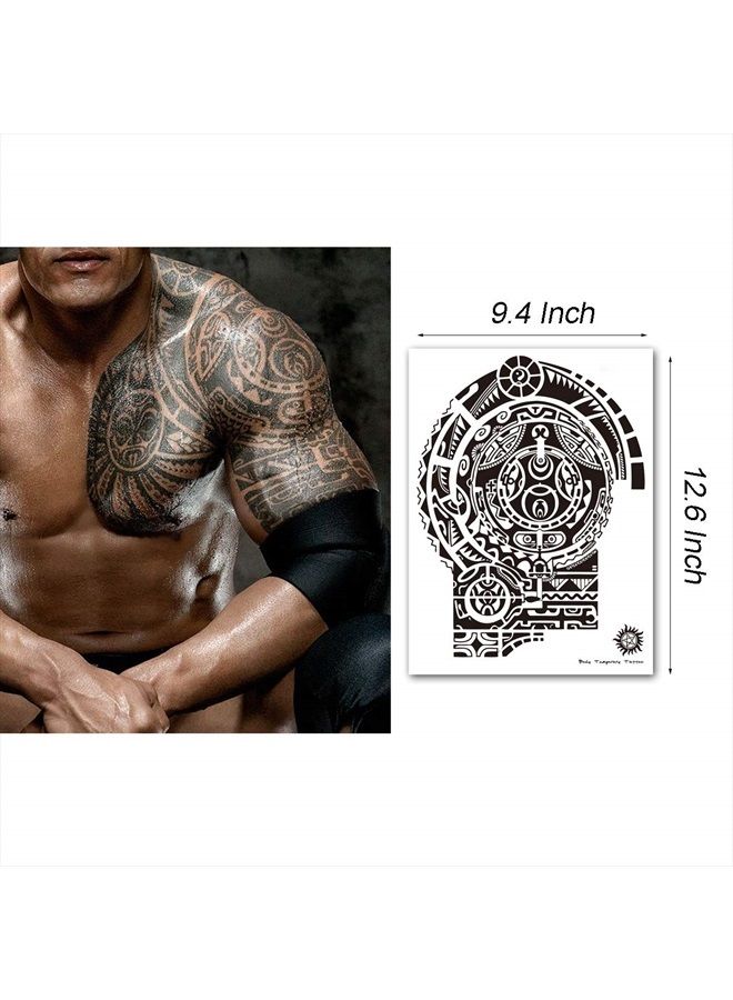 Kotbs 2 Sheets Extra Large Totem Temporary Tattoo Stickers, Waterproof Big Temporary Tattoos for Men Adults Guys Women Body Art Arm Shoulder Chest Make Up Fake Tattoos - Image 2