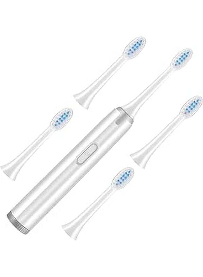 Waterproof Electric Toothbrush with Soft Bristles Battery Powered Includes 5 Brush Heads - Image 1