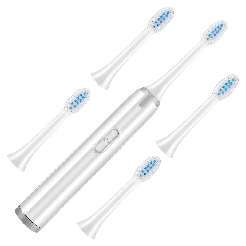 Waterproof Electric Toothbrush with Soft Bristles Battery Powered Includes 5 Brush Heads - Image 2