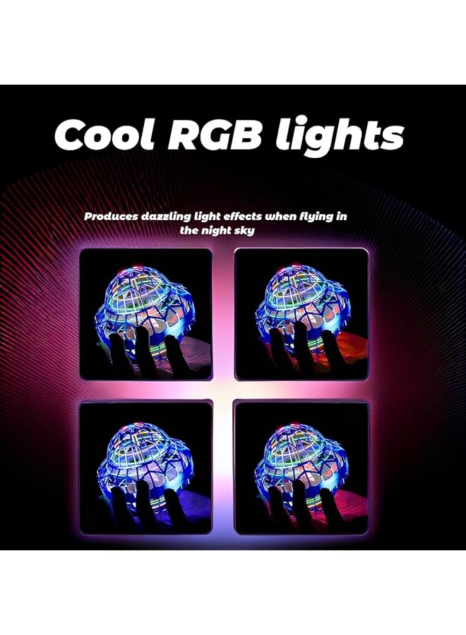 Excefore Flying Orb Ball Flying Spinner Ball Toy Cosmic Globe Light Up Boomerang Hover Spinner Ball Birthday Cool Toys Gifts For 6 7 8 9 10+ Year Old Boys Girls Teens Indoor Outdoor (Blue) - Image 3