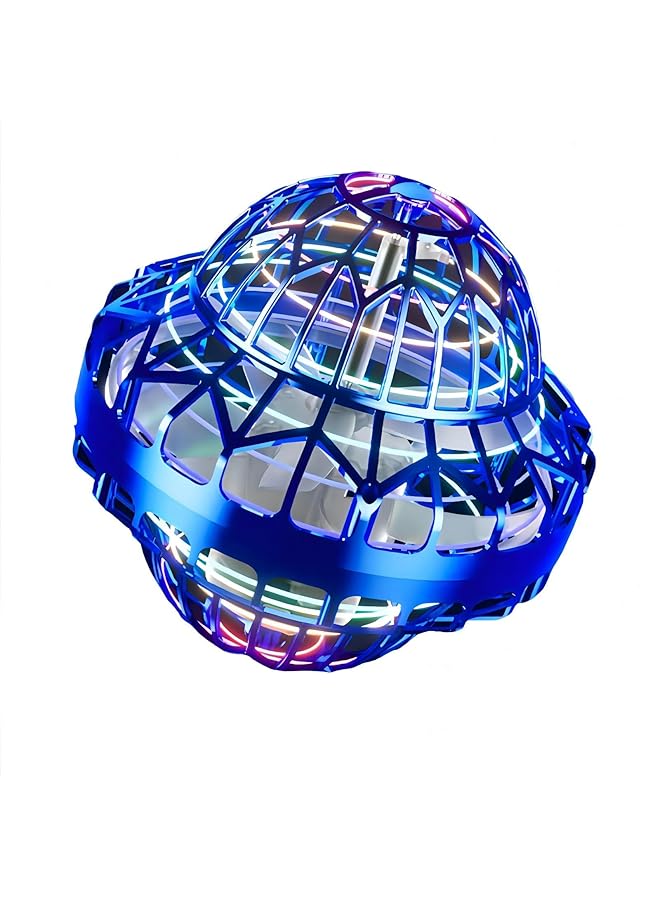Excefore Flying Orb Ball Flying Spinner Ball Toy Cosmic Globe Light Up Boomerang Hover Spinner Ball Birthday Cool Toys Gifts For 6 7 8 9 10+ Year Old Boys Girls Teens Indoor Outdoor (Blue) - Image 1