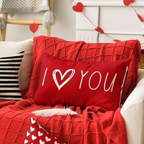 The Purple Tree I Love You Cushion Pillow for Valentine's Day (Pack of 1, 12x20Inch) - Great Gift for Boyfriend, Girlfriend, Best for Couple - Image 1