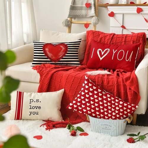 The Purple Tree I Love You Cushion Pillow for Valentine's Day (Pack of 1, 12x20Inch) - Great Gift for Boyfriend, Girlfriend, Best for Couple - Image 3