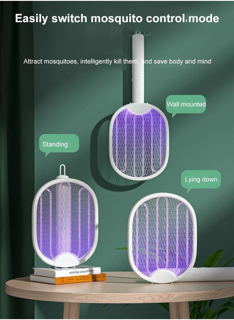 Generic - Electric Mosquito Killer Fly Swatter Trap USB Rechargeable Mosquito Racket Insect Killer with UV Light Bug Zapper - Image 1