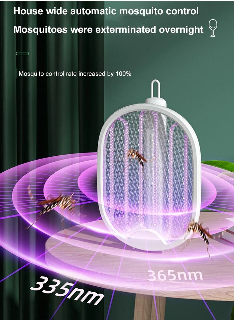 Generic - Electric Mosquito Killer Fly Swatter Trap USB Rechargeable Mosquito Racket Insect Killer with UV Light Bug Zapper - Image 1