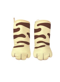 New Cotton Cat Paw Oven Gloves Heat Resistant A pair of orange cat's claw gloves