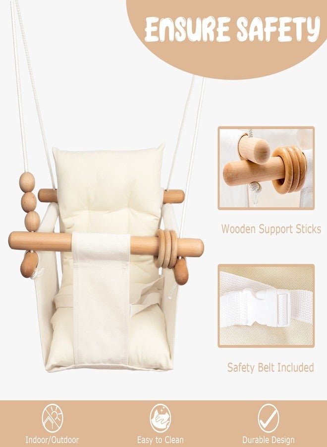 Tislly Baby Swing Outdoor Indoor Toddler Swing Seat with Safety Belt, Canvas Hanging Swings Outside Tree Swing Great Gift for Baby Boys Girls Kids Lovers - Image 3