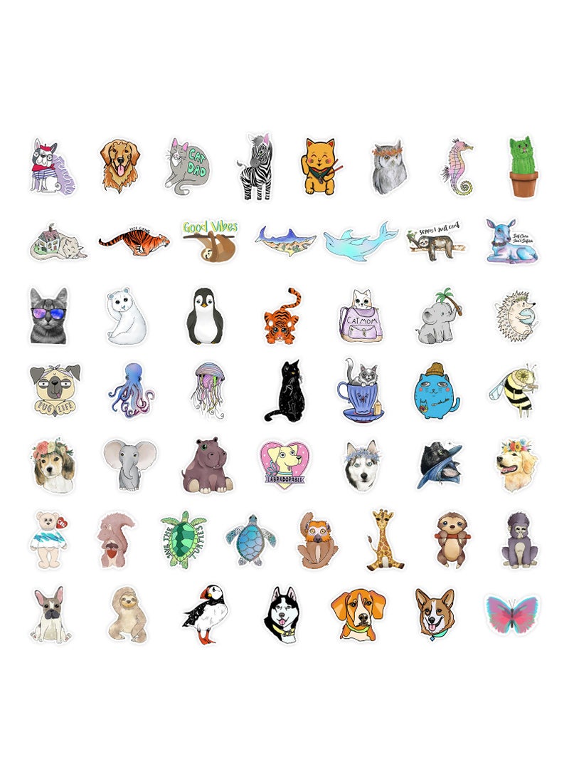100Pcs Waterproof Stickers for Water Bottle, Laptop, Skateboar,d Computer, Phone.Cute Animal Cartoon Stickers for Kids Teens - Image 4