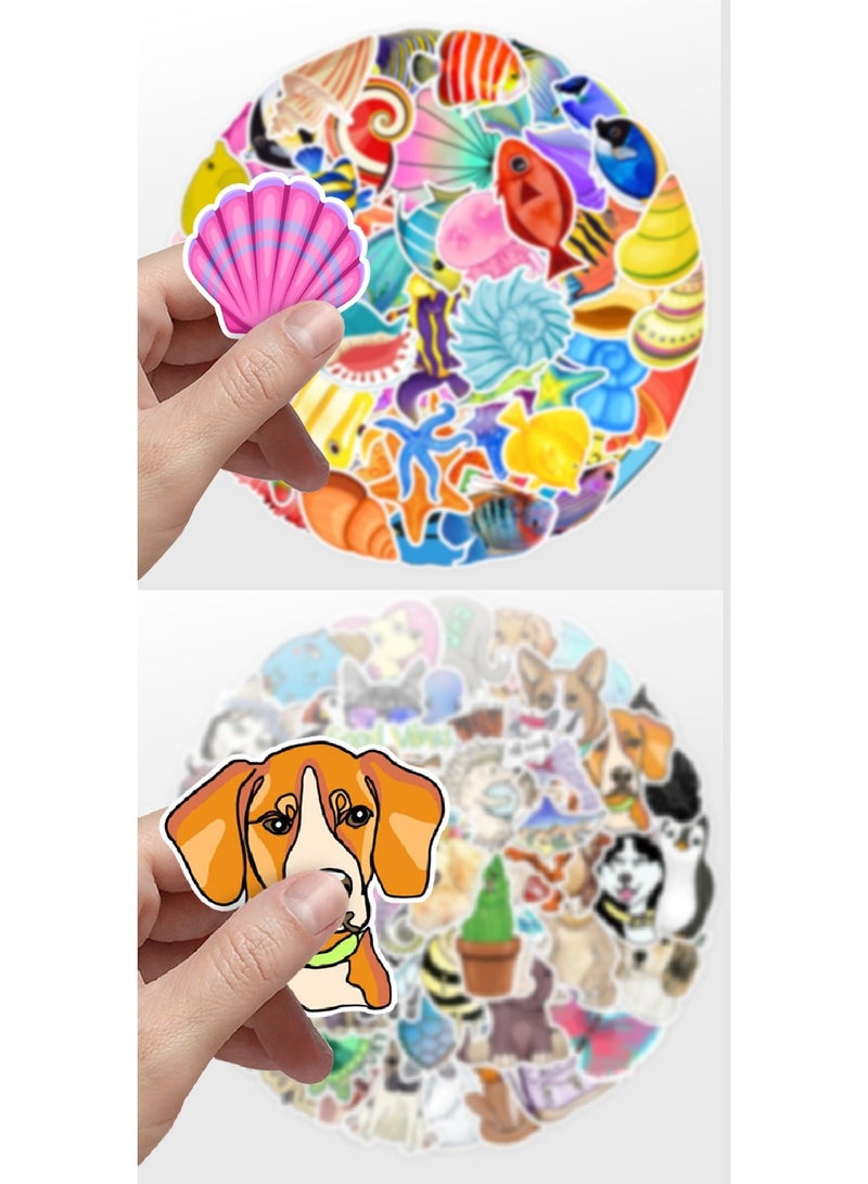 100Pcs Waterproof Stickers for Water Bottle, Laptop, Skateboar,d Computer, Phone.Cute Animal Cartoon Stickers for Kids Teens - Image 5