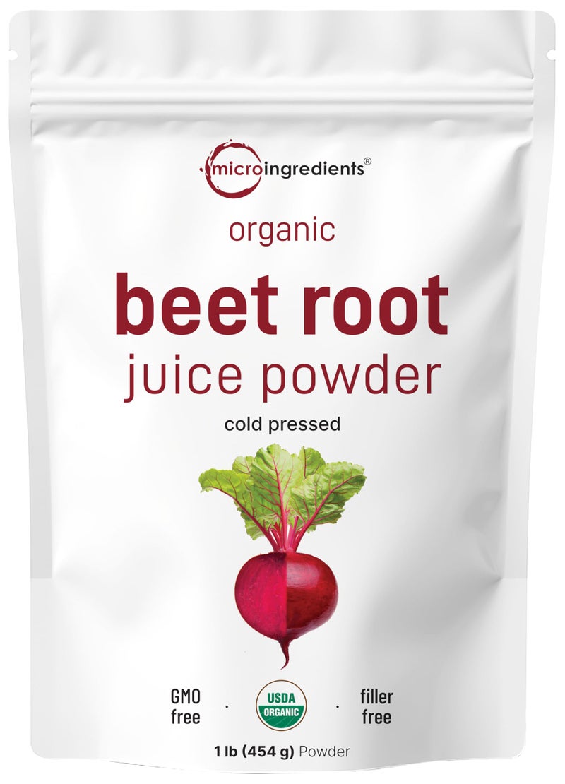 Micro Ingredients Organic Beet Root Juice Powder 1 Pound Cold Pressed Water Soluble High Concentrated Raw Beet Supplement Superfood Drink Mix NonGMO Vegan Friendly Plant Based - Image 3