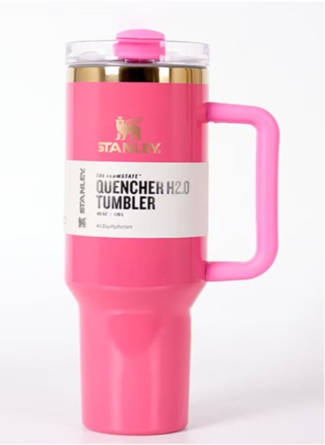 Stanley - Quencher H2.0 FlowState Stainless Steel Vacuum Insulated Tumbler with Lid and Straw for Water, Iced Tea or Coffee, Smoothie and More, 40 oz pink parade - Image 1
