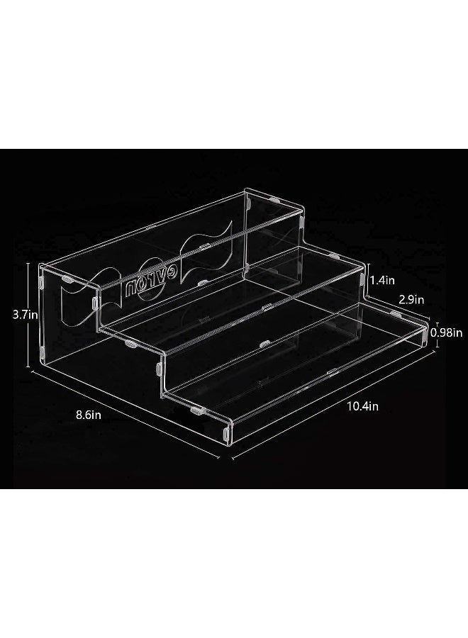 Evron Pantry Organization & Storage Clear Acrylic Spice Rack Organizer for Cabinet & Countertop (ASSEMBLY REQUIRED) 3 Tier Organizer 10.5 in - Image 2