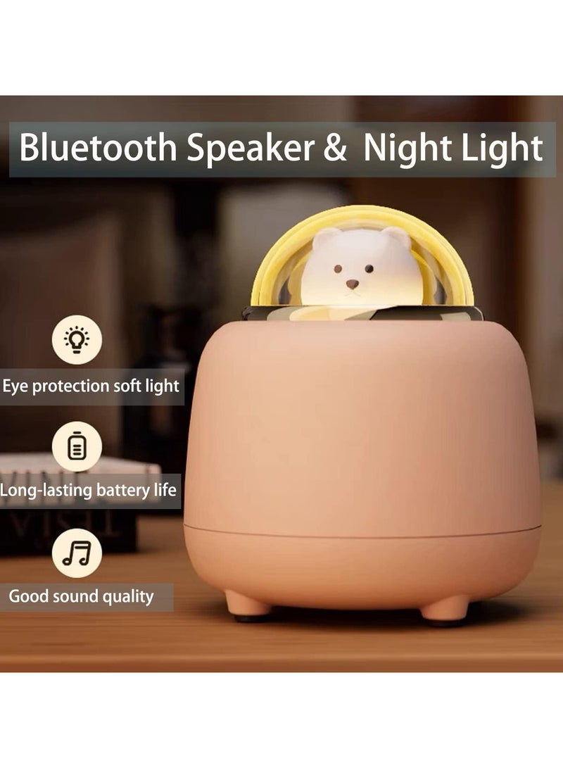 General Cute Bluetooth Speaker Kids Night Light with Adjustable Dual Night Light Bear Wireless Speaker for Bedroom, Kawaii Room Decoration Birthday Gift for Kids Teenage Girls Cute Things  - Image 2