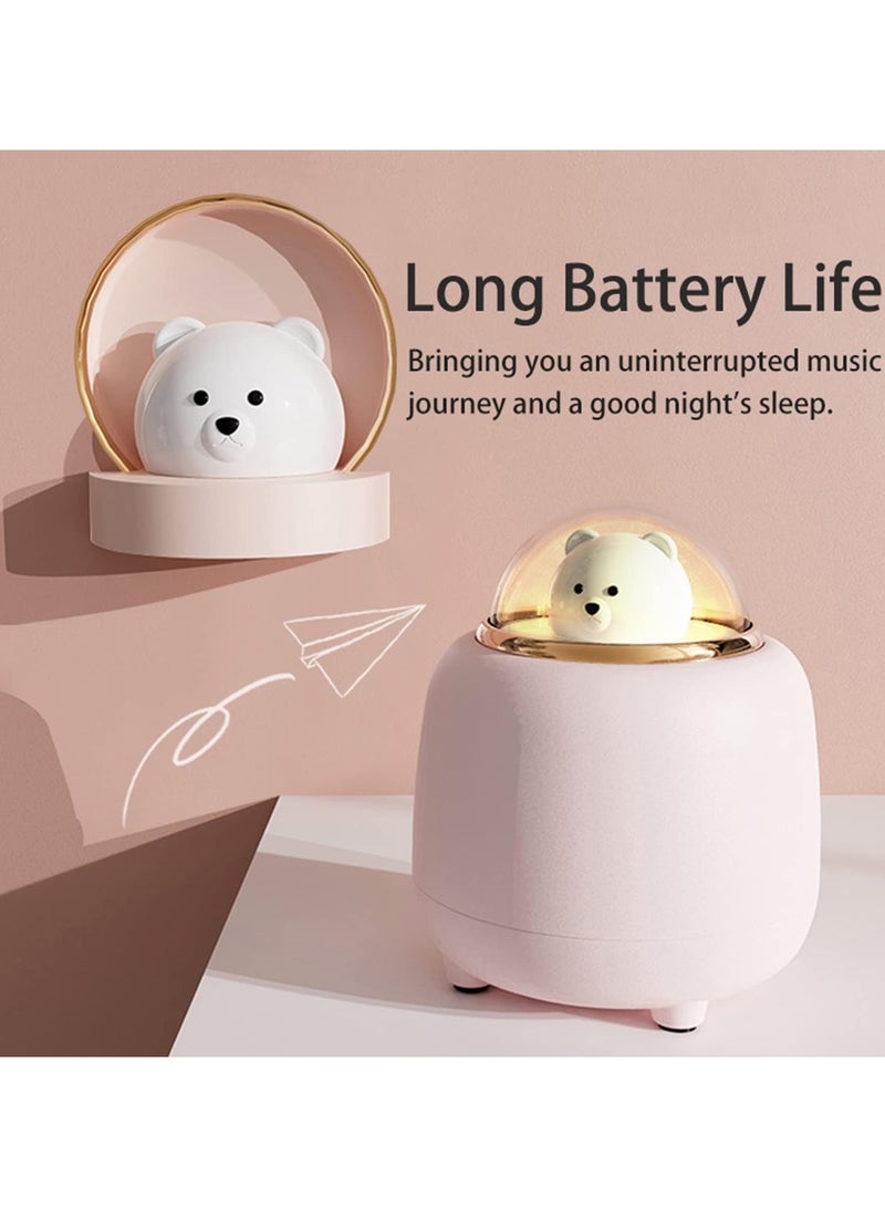 General Cute Bluetooth Speaker Kids Night Light with Adjustable Dual Night Light Bear Wireless Speaker for Bedroom, Kawaii Room Decoration Birthday Gift for Kids Teenage Girls Cute Things  - Image 4