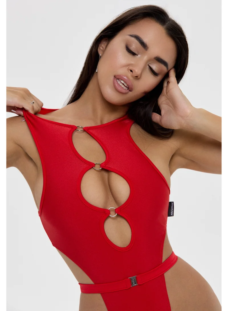 Bona Fide Miami Body Red Bona Fide One Piece Bathing Suit for Women - One Piece Swimsuits for Women - Monokini  | Best Price UAE
