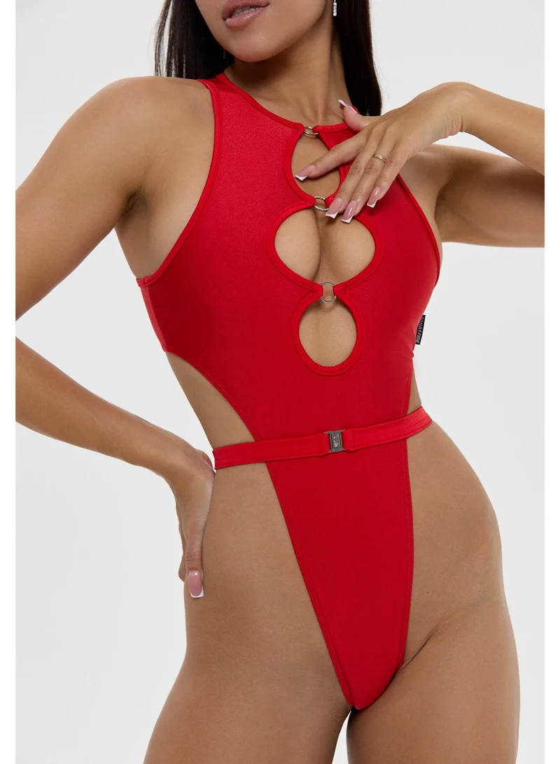 Bona Fide Miami Body Red Bona Fide One Piece Bathing Suit for Women - One Piece Swimsuits for Women - Monokini  | Best Price UAE