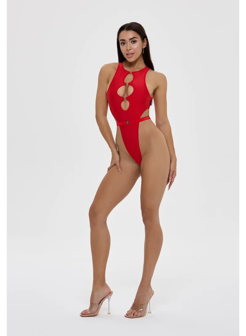 Bona Fide Miami Body Red Bona Fide One Piece Bathing Suit for Women - One Piece Swimsuits for Women - Monokini  | Best Price UAE