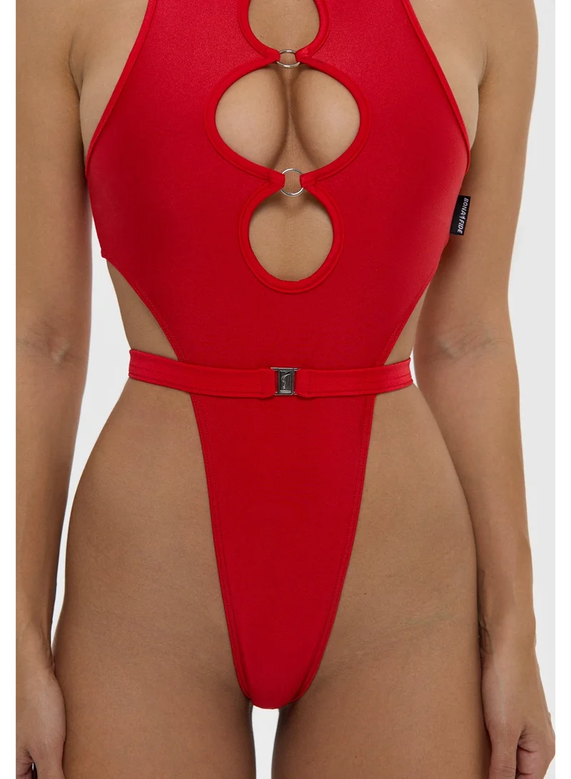 Bona Fide Miami Body Red Bona Fide One Piece Bathing Suit for Women - One Piece Swimsuits for Women - Monokini  | Best Price UAE
