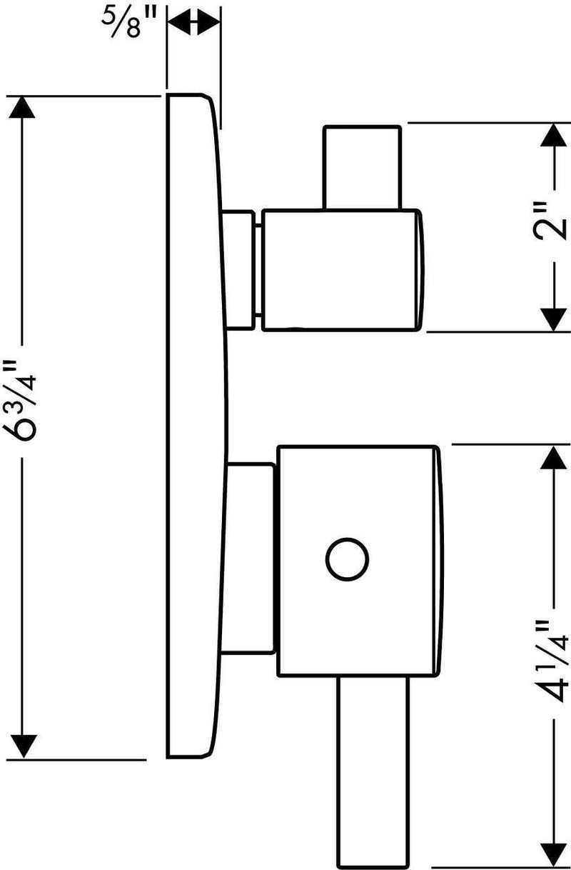 Hansgrohe Ecostat Modern 2-Handle Thermostatic Trim with Temperature Memory in Chrome - Image 4