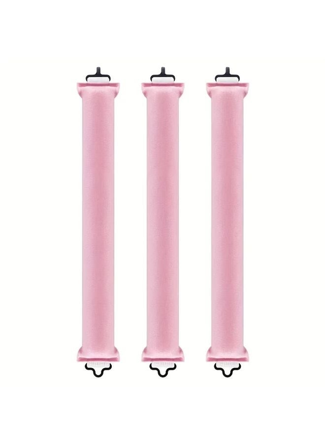 مجموعة مكواة تجعيد شعر وتمليس وموجة كبيرة سميكة وردية مع خطاف سحر للنوم - Image 1