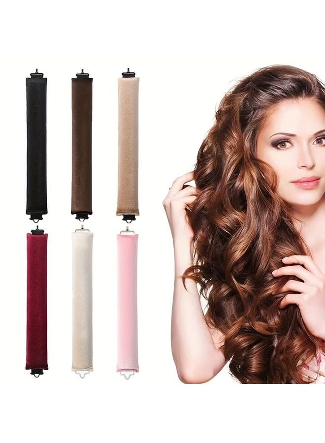 مجموعة مكواة تجعيد شعر وتمليس وموجة كبيرة سميكة وردية مع خطاف سحر للنوم - Image 3