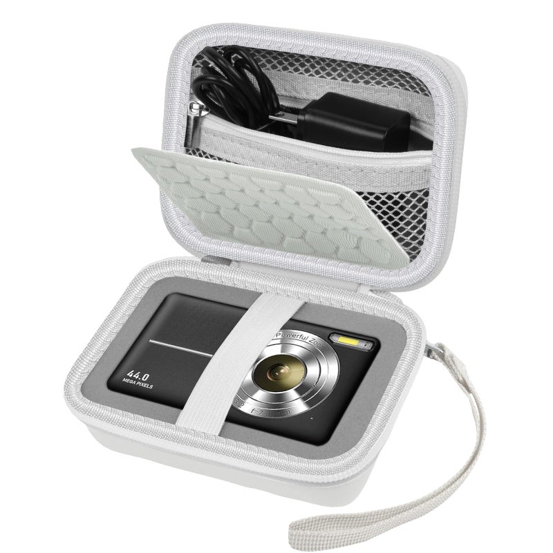 Comecase Carrying & Protective Case for Digital Camera, AbergBest 21 Mega Pixels 2.7" LCD Rechargeable HD/Kodak Pixpro/Canon PowerShot ELPH 180/190 / Sony DSCW800 / DSCW830 Cameras for Travel - White - Image 1