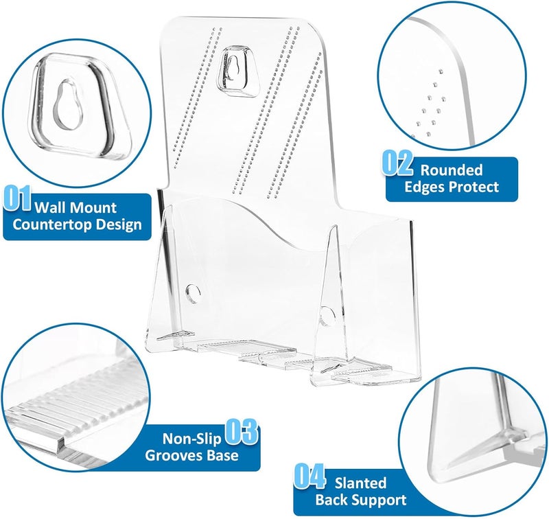 Argvey Acrylic Brochure Holder 6 x 8 inch, Plastic 6 Inches Wide Pamphlet Holder Wall Mount/Countertop Organizer for Display Flyer, Booklet, Document, Literature (6 Pack) - Image 5