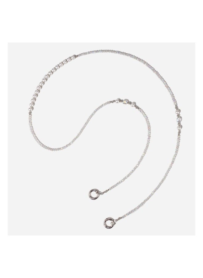 NIBEMINENT Super Cute Beaded Phone Charm – Trendy Phone Chain Wrist Strap, Shining Beads Chain Lanyard for Cell Phone