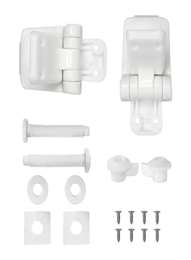 Meaferks Plastic Toilet Seat Hinges, Toilet Bolts Screws Nuts, Universal Toilet Replacement Patrts Fits Most American Toilet lids, 1 Pair White (2Pcs- MFL16) - Image 2