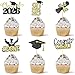 Tindobewan Class of 2026 Graduation Cupcake Topper Celebrate Graduation Day with Tindobewan Glitter Congrats Grad Cupcake Picks Decorations24PcsBlack with Gold S1 - Image 3