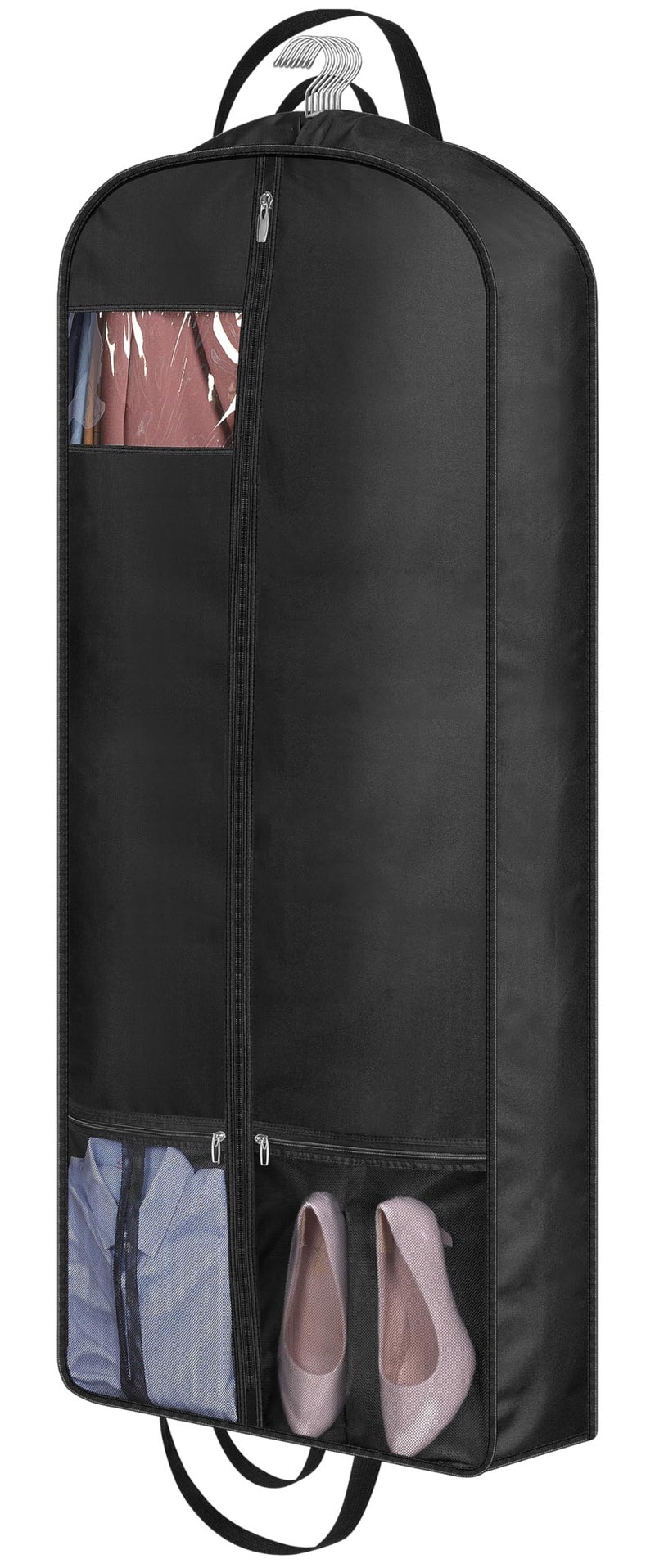 حقائب ملابس طويلة MISSLO 54 للسفر 6 حقائب فساتين مزودة بجوانب لفساتين طويلة 4 مقبضات لحقيبة الملابس المعلقة مع جيب غطاء فساتين للفساتين والبدلات والمعاطف